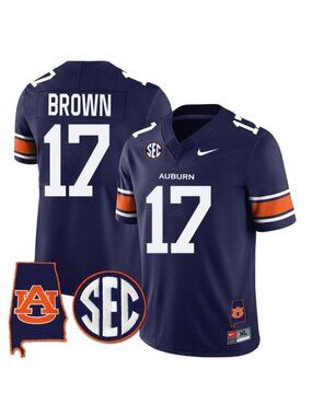 Byrum Brown Vapor Stitched Navy Jersey